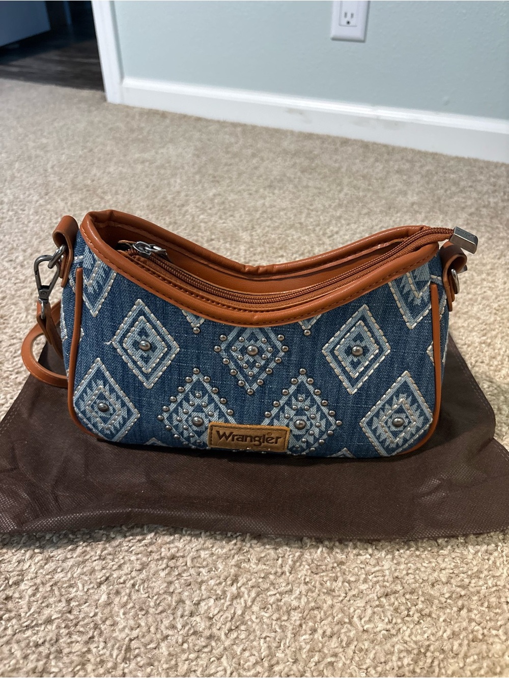 Wrangler Aztec Denium Crossbody Purse